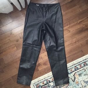 High Rise Genuine Leather Pants